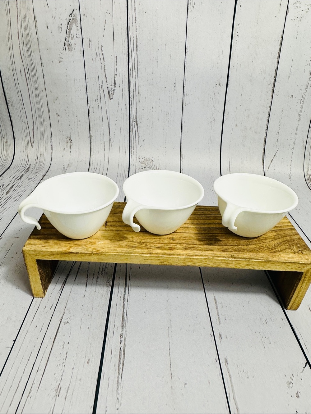 Corelle White Winter Frost Ceramic Cups with Curved Handles - Set of 3